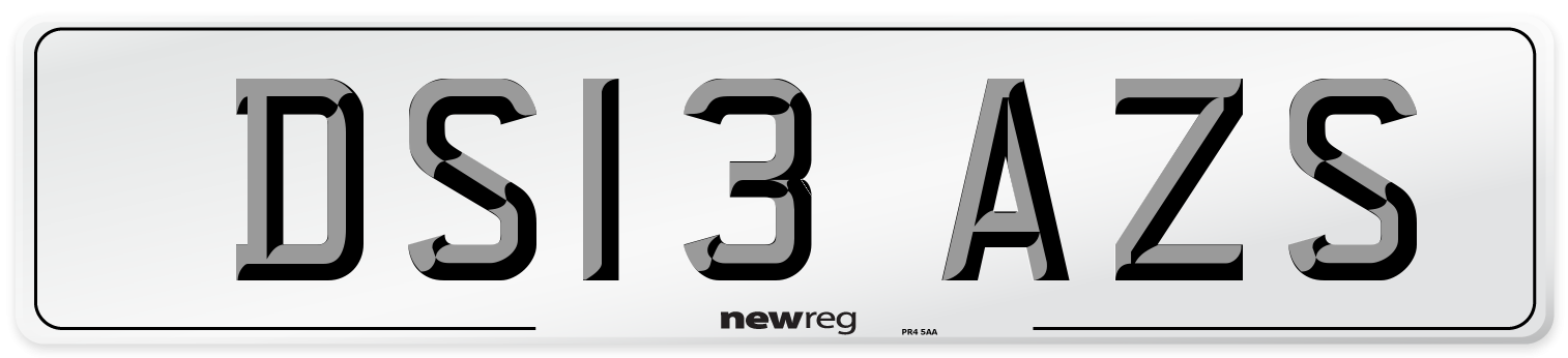 DS13 AZS Number Plate from New Reg